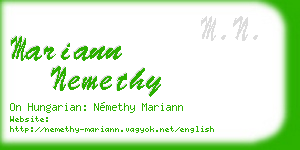 mariann nemethy business card